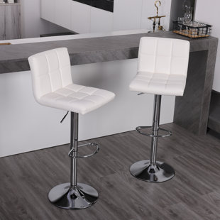 Wayfair | Leather White Bar Stools & Counter Stools You'll Love in